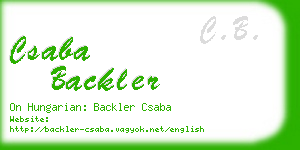 csaba backler business card